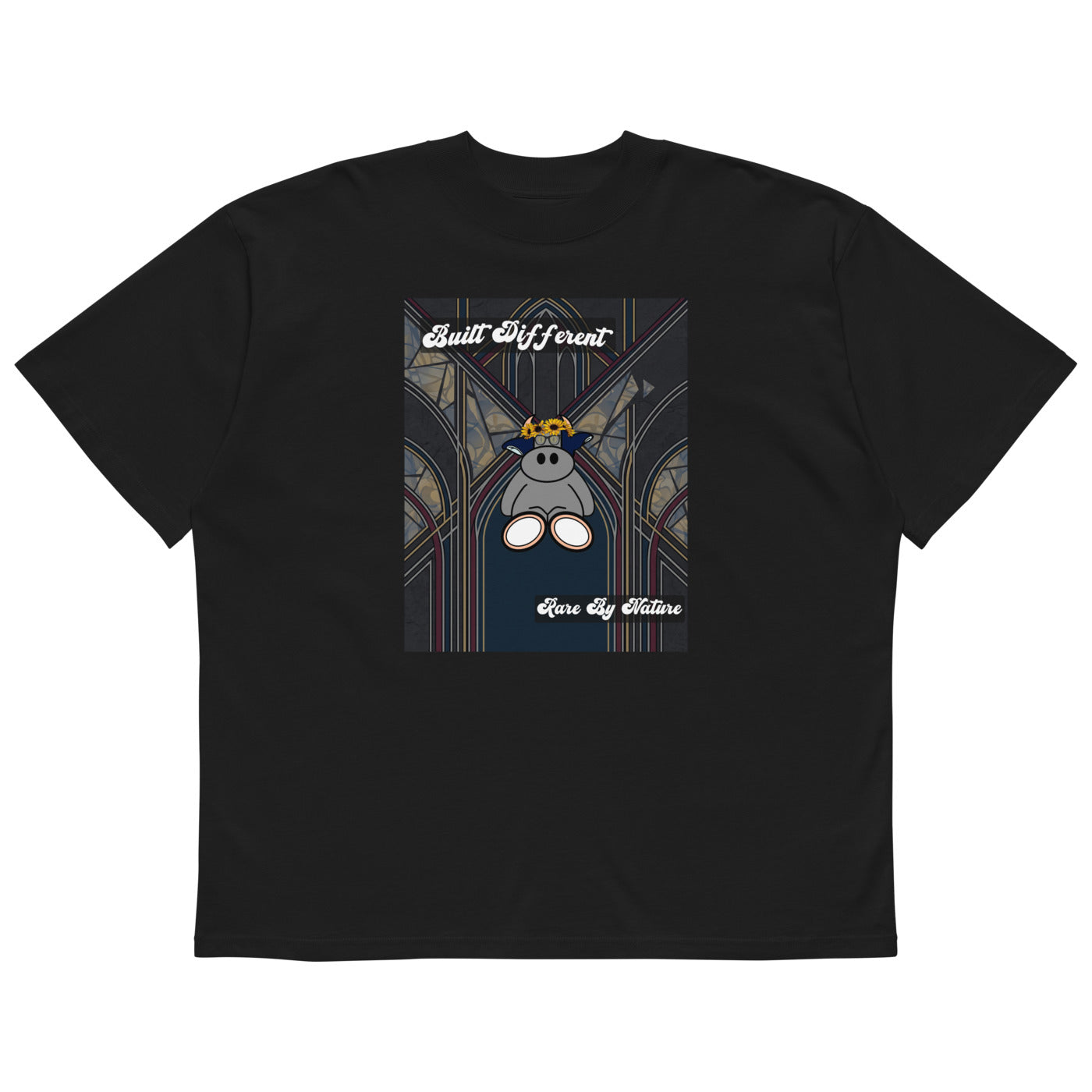 Pocket Cows Unisex Organic Oversized High Neck Blaster 2.0 T-Shirt — Design 269