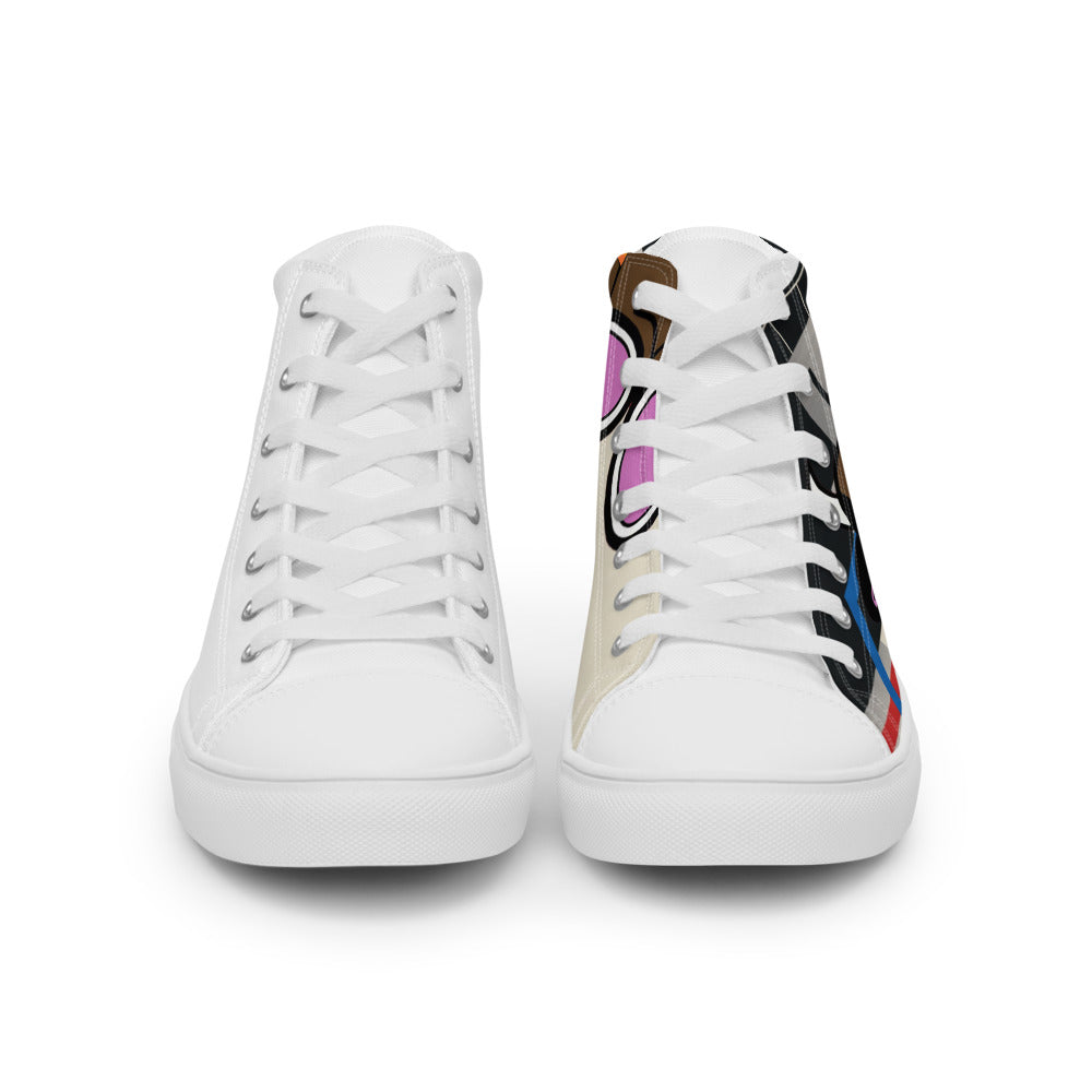 Pocket Cows Men's High Top Canvas Shoes — Move Different — Design 790