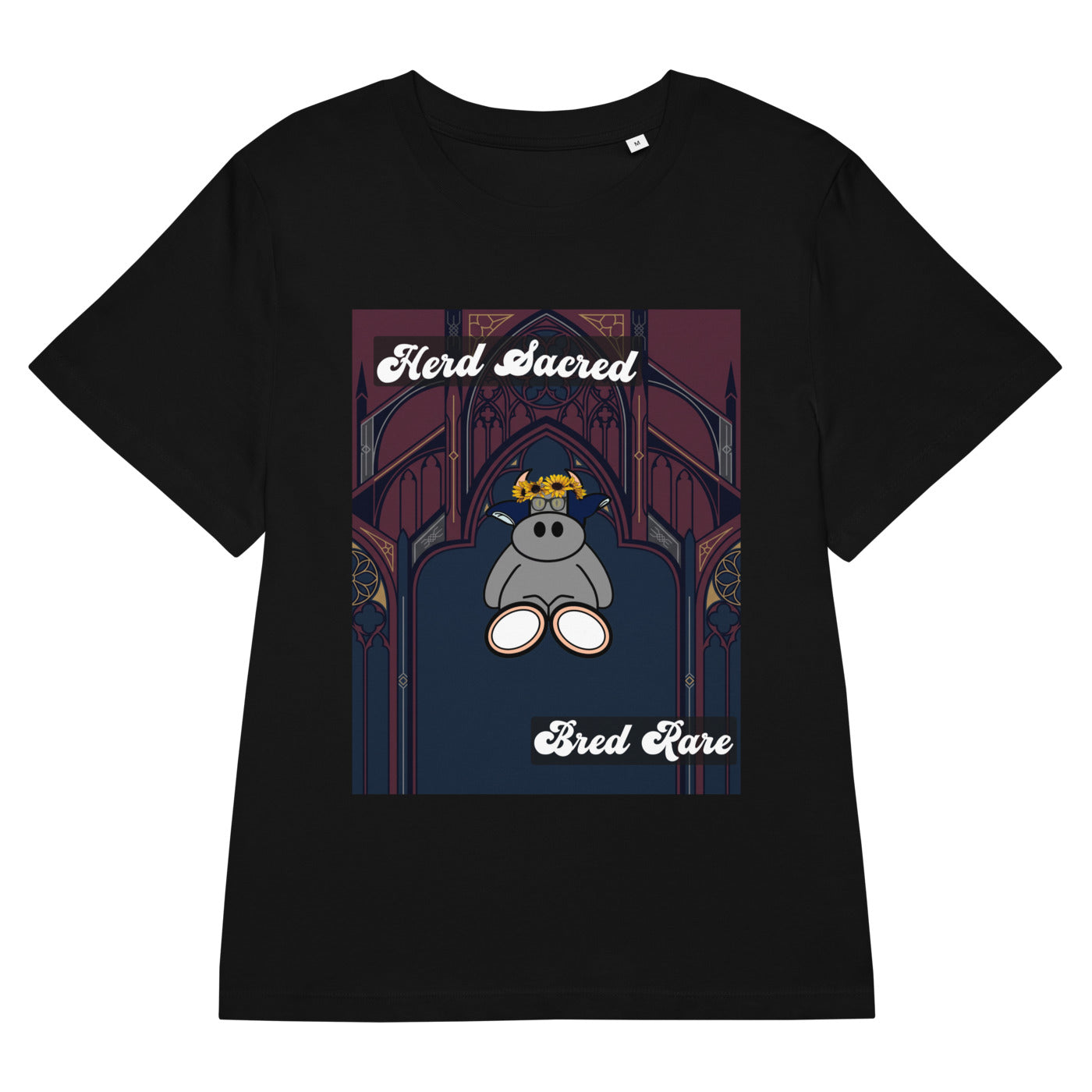 Pocket Cows Women's Organic Ribbed Neck Stella Muser T-Shirt — Design 271