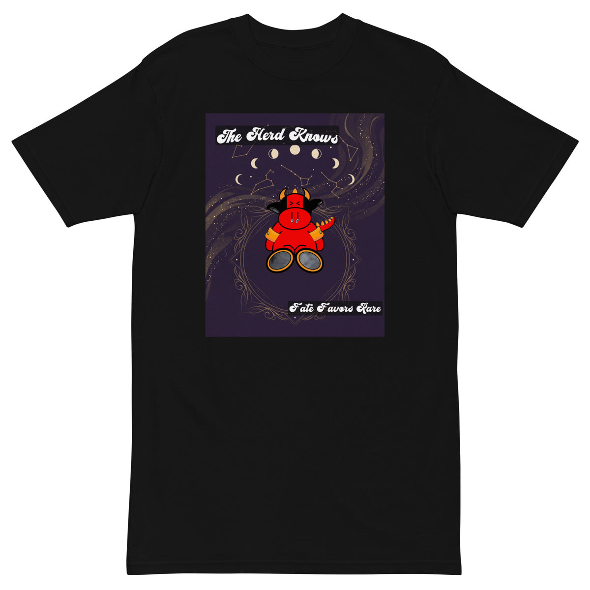 Pocket Cows Heavyweight Tee — Written In The Herd — Design 27 — alternate view