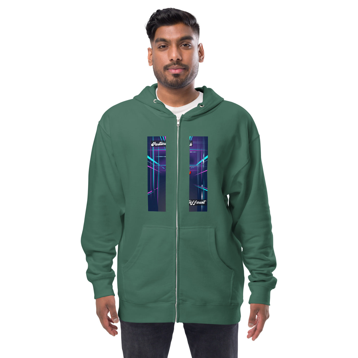 Pocket Cows Unisex Fleece Zip Up Hoodie — Design 273