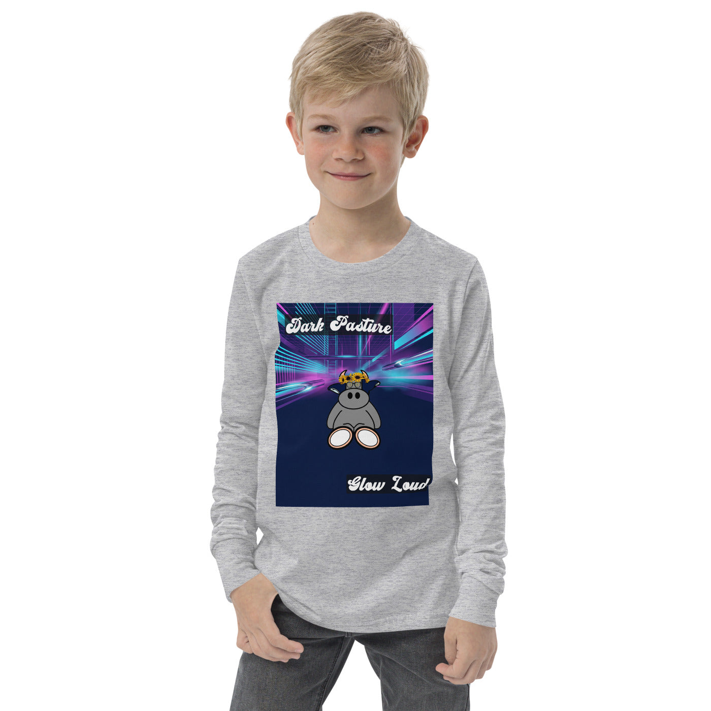 Pocket Cows Youth Long Sleeve Tee — Design 255