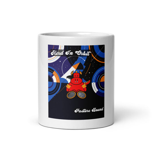 Pocket Cows White Glossy Mug — Orbit The Herd — Design 280