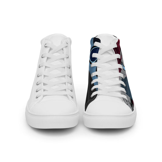 Pocket Cows Men's High Top Canvas Shoes — No Bull Left — Design 744