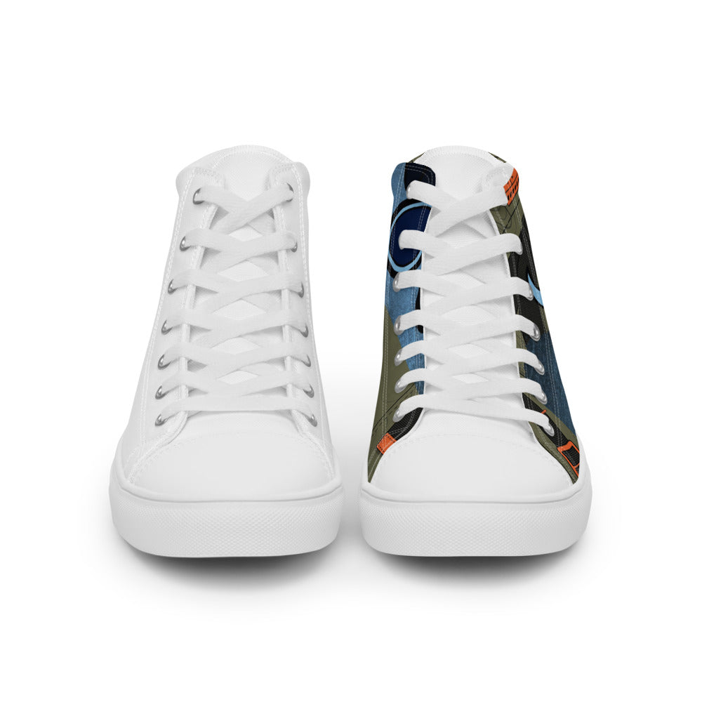 Pocket Cows Men's High Top Canvas Shoes — Built To Roam — Design 741