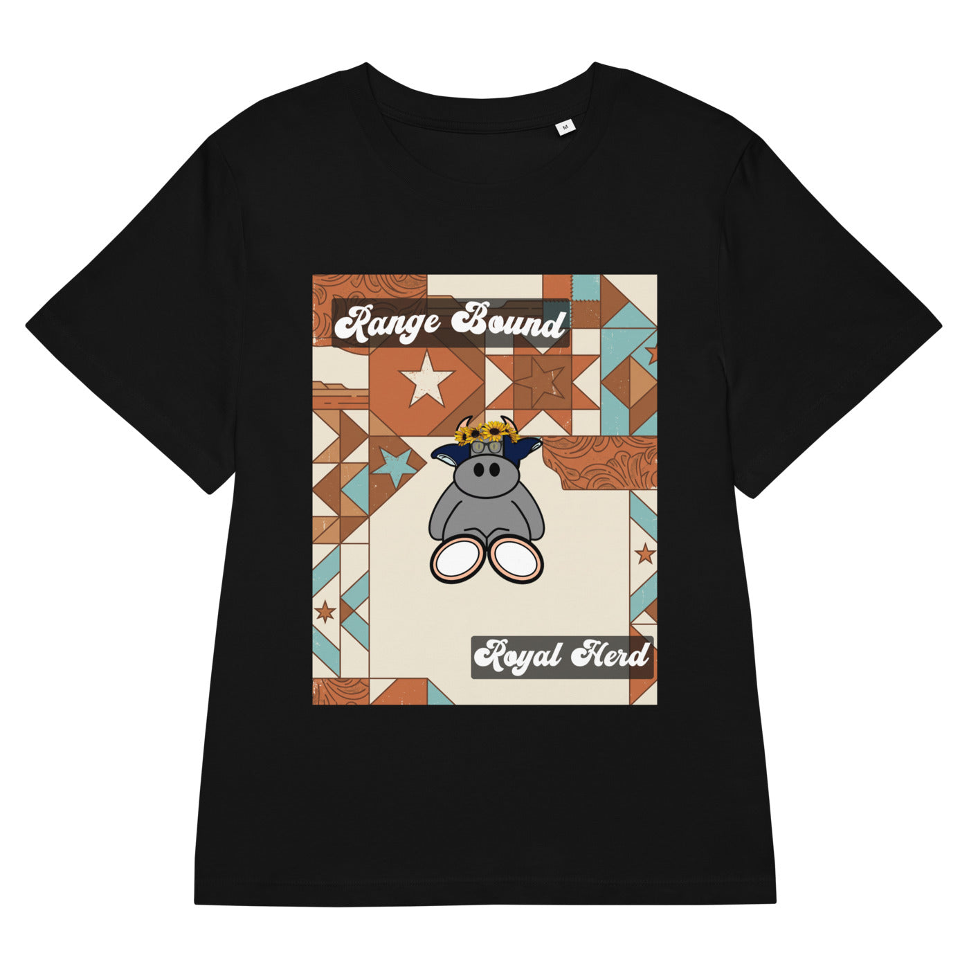 Pocket Cows Women's Organic Ribbed Neck Stella Muser T-Shirt — Design 258