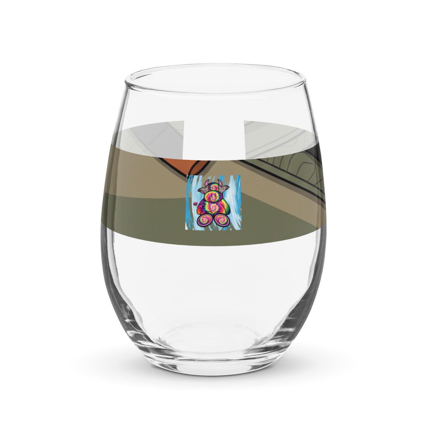 Pocket Cows Stemless Wine Glass (15 oz) — Built To Roam — Design 719