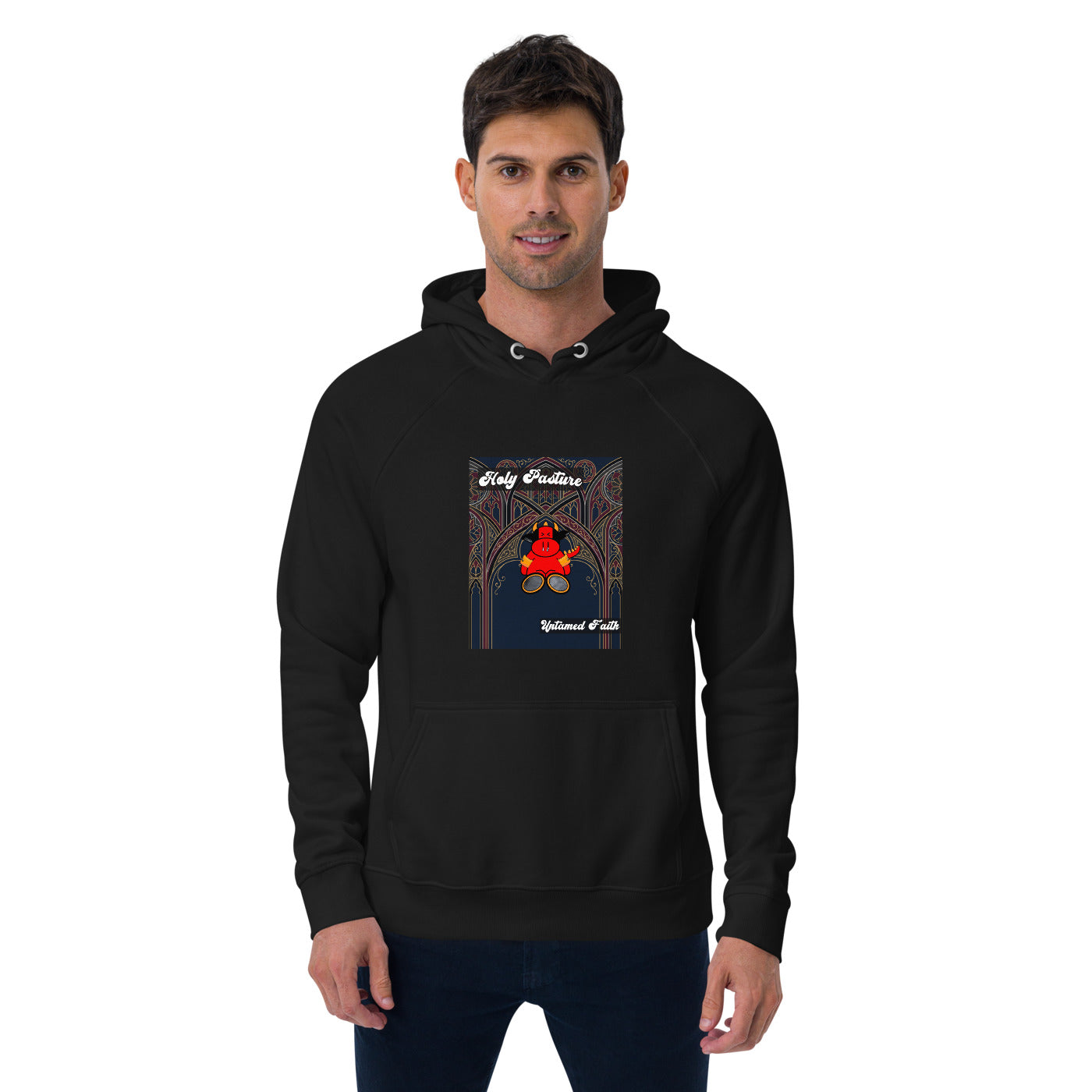 Pocket Cows Unisex Eco Raglan Hoodie — Design 270