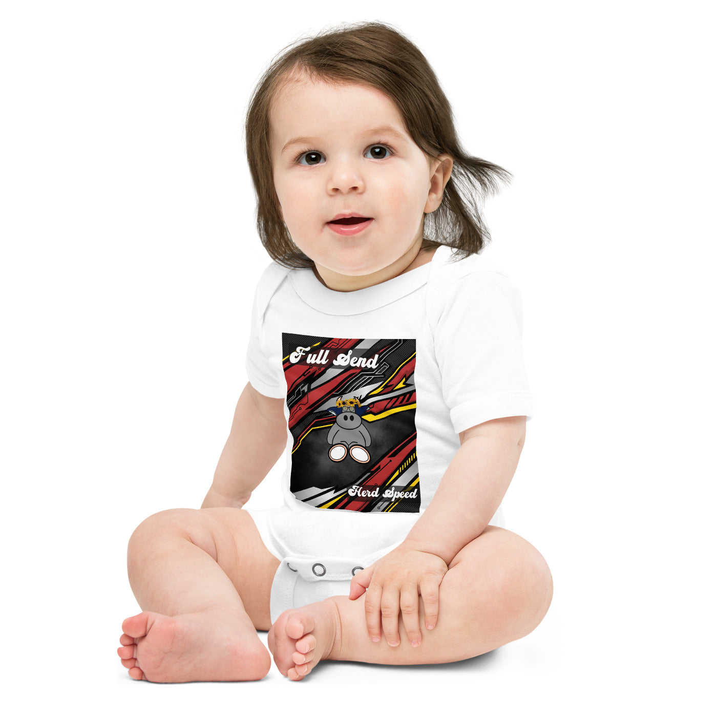 Pocket Cows Baby Short Sleeve One Piece — Design 265