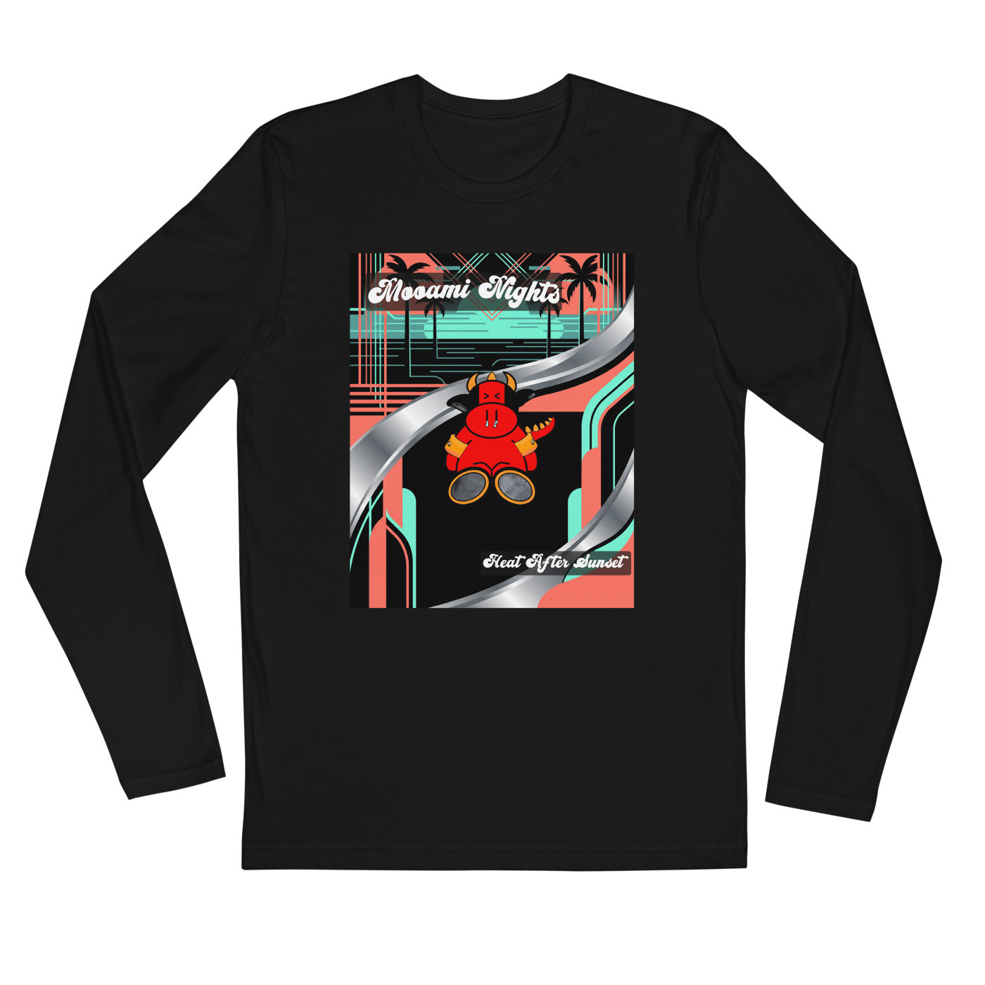 Pocket Cows Men's Fitted Long Sleeve Shirt — Design 272