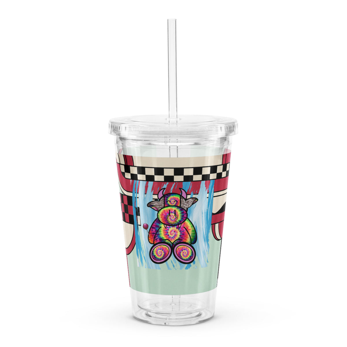 Pocket Cows Double Wall Clear Plastic Tumbler (16 oz) — Always Fresh — Design 713
