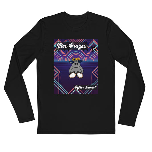 Pocket Cows Men's Fitted Long Sleeve Shirt — Design 279