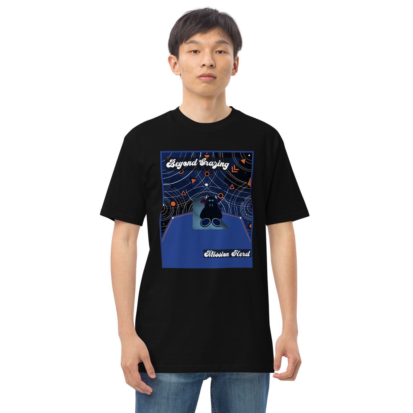 Pocket Cows Heavyweight Tee — Orbit The Herd — Design 758