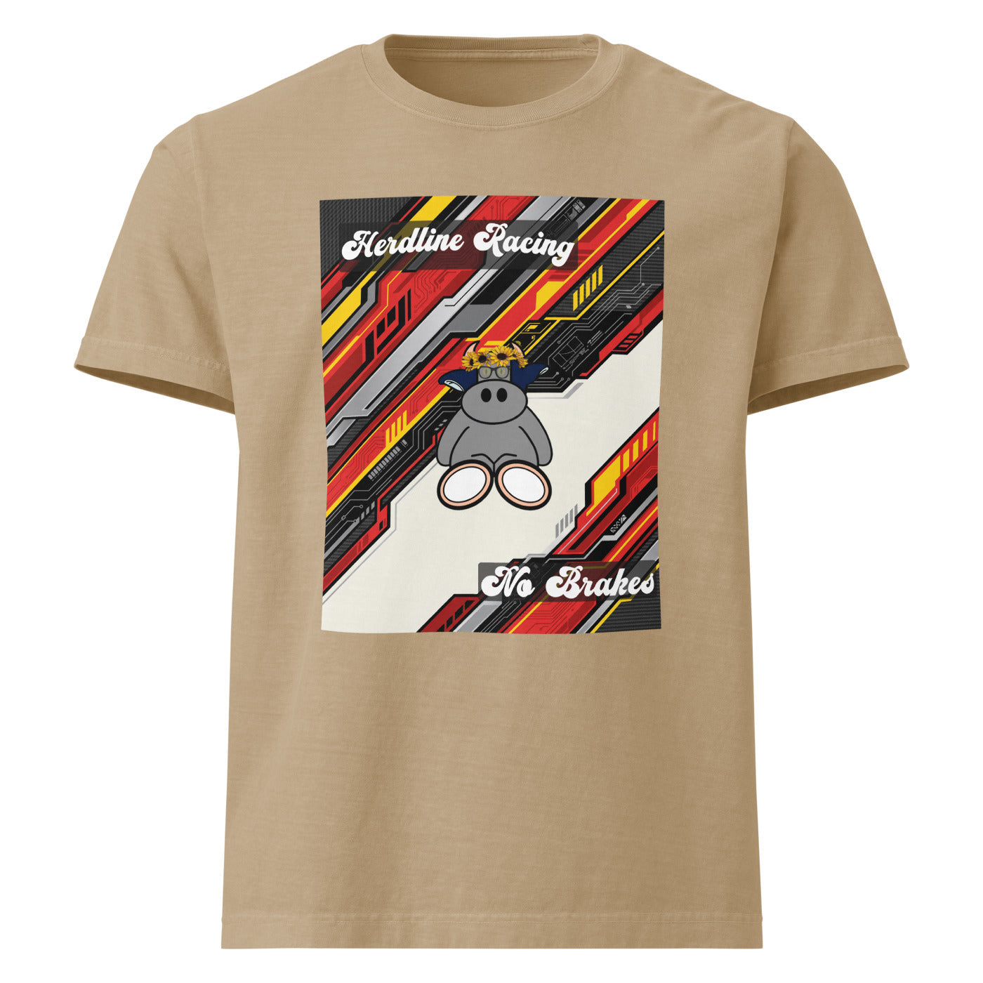Pocket Cows Unisex Heavyweight Garment Dye Tee — Design 263