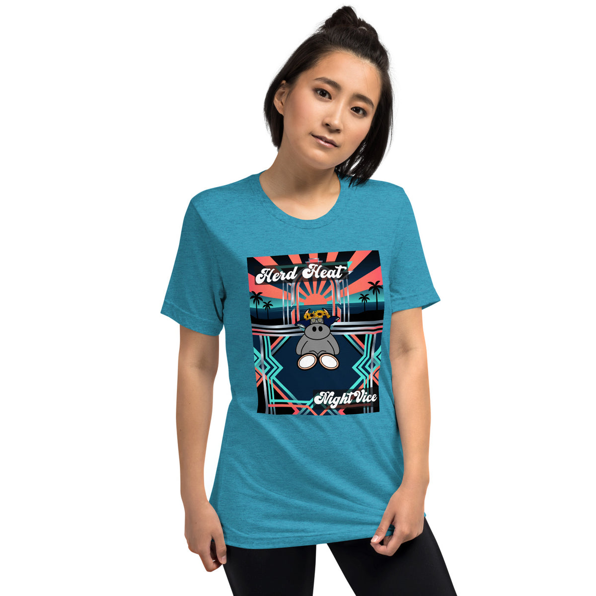 Pocket Cows Unisex Tri-Blend T-Shirt — Design 281