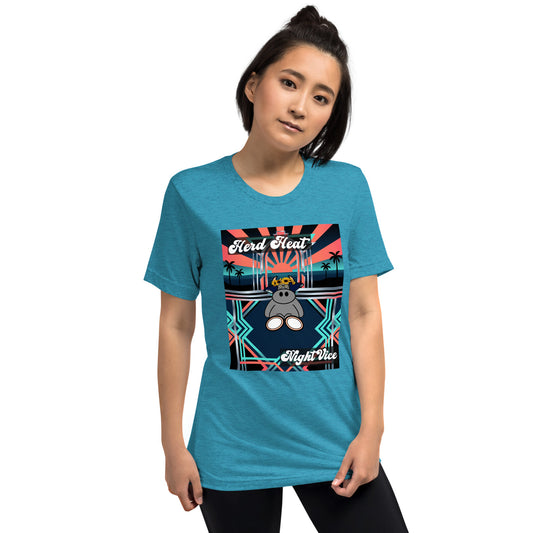 Pocket Cows Unisex Tri-Blend T-Shirt — Design 281