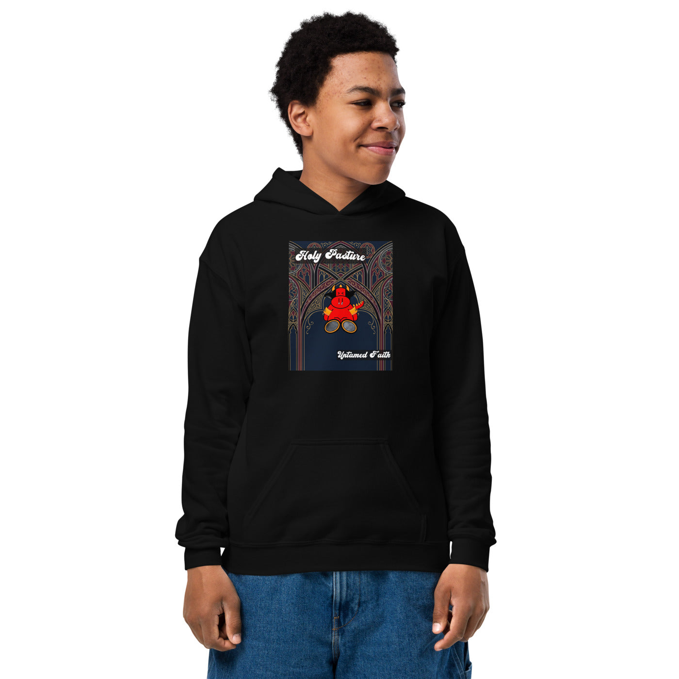Pocket Cows Youth Heavy Blend Hoodie — Design 270