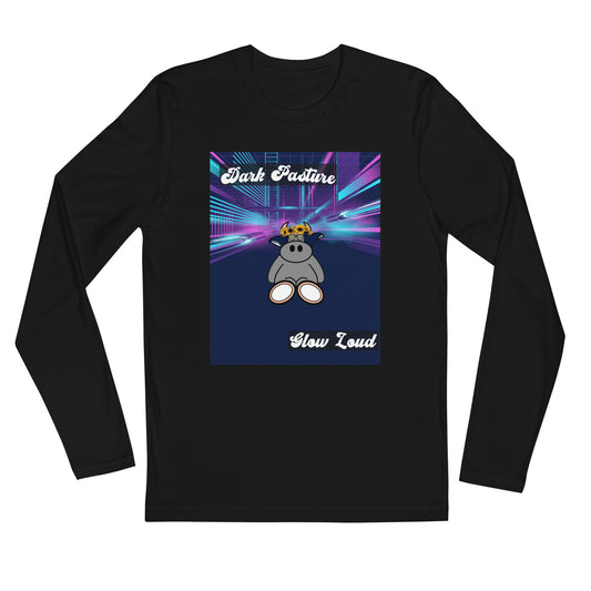 Pocket Cows Men's Fitted Long Sleeve Shirt — Design 255