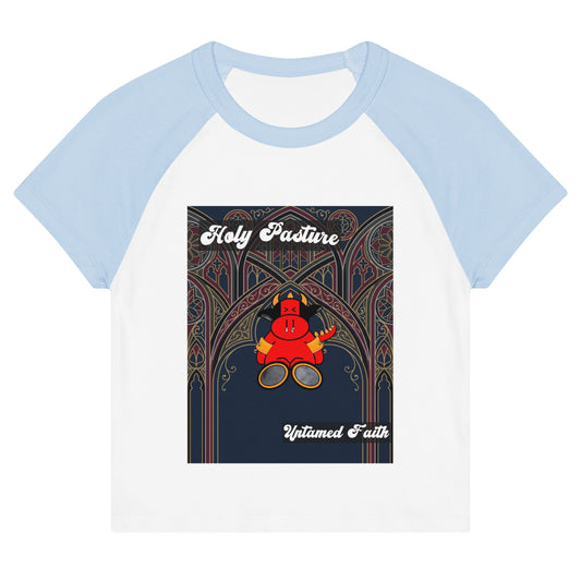 Pocket Cows Women's Micro Rib Raglan Baby Tee — Design 270