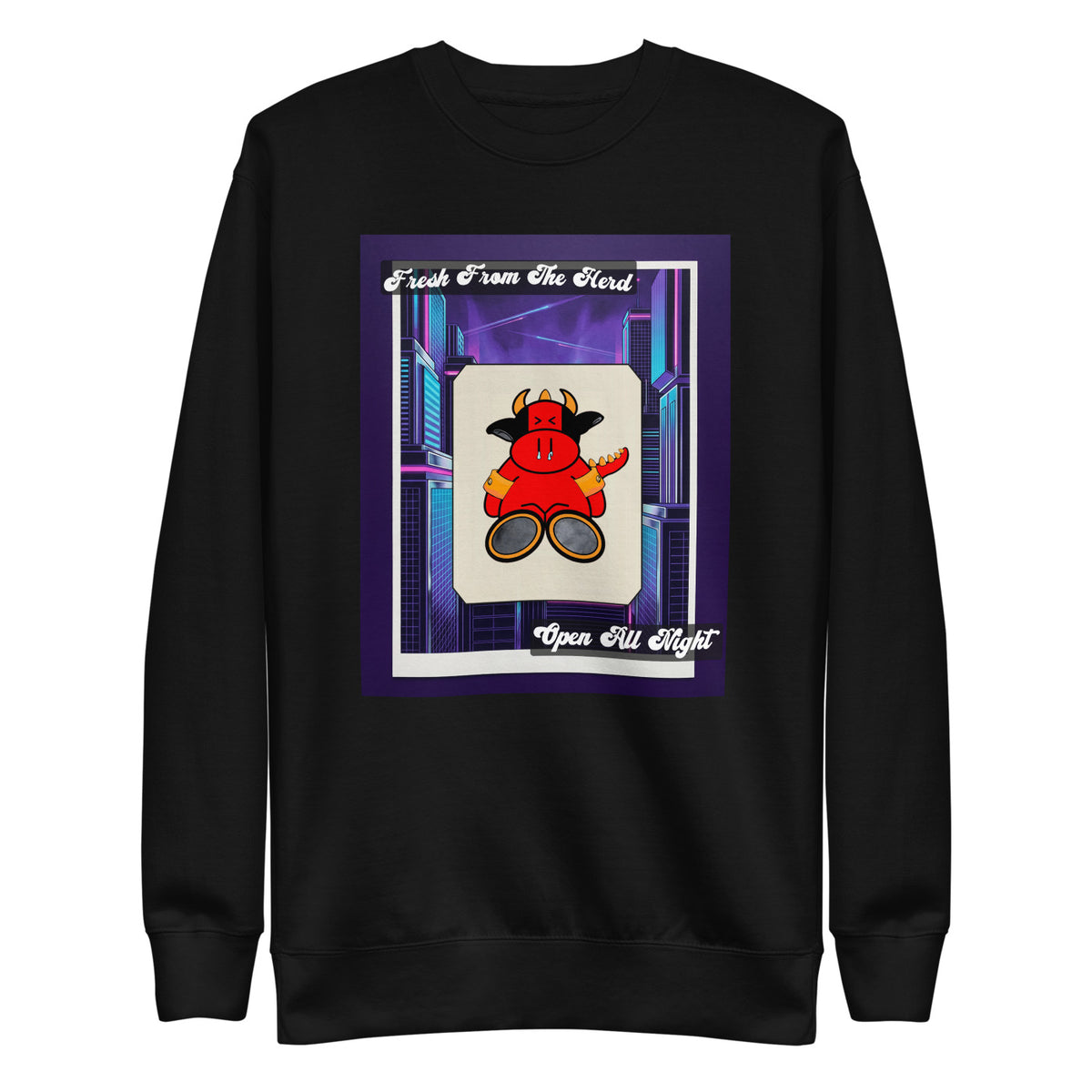 Pocket Cows Crewneck — Always Fresh — Design 01