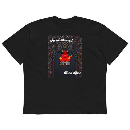 Pocket Cows Unisex Organic Oversized High Neck Blaster 2.0 T-Shirt — Design 267