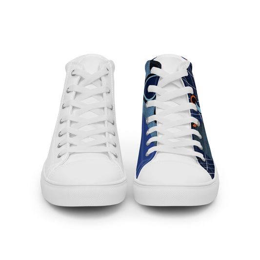 Pocket Cows Men's High Top Canvas Shoes — Orbit The Herd — Design 758