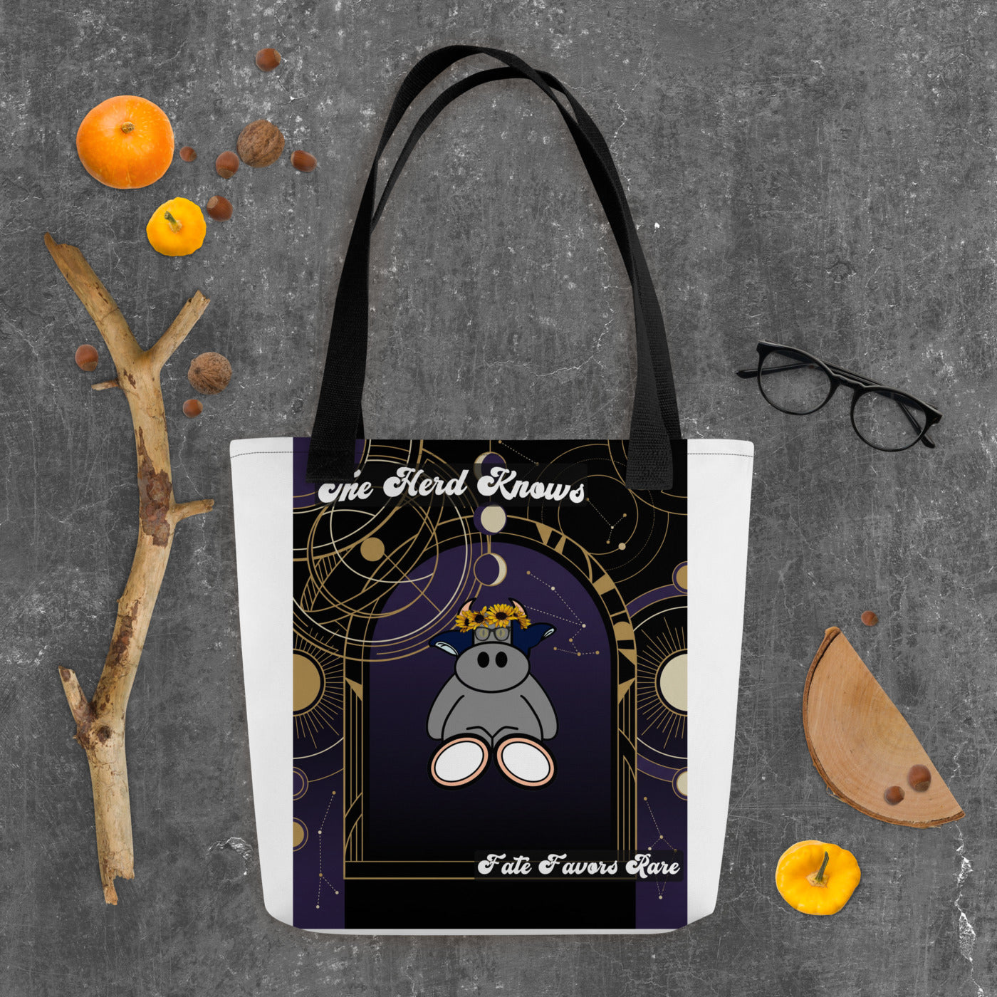 Pocket Cows All-Over Print Tote Bag — Written In The Herd — Design 323
