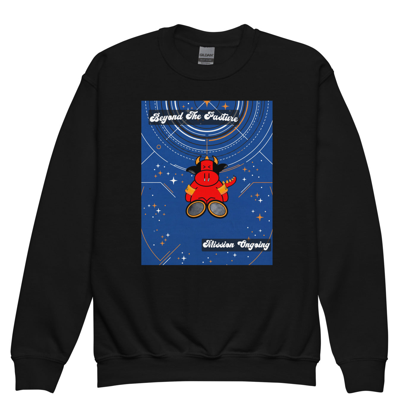 Pocket Cows Youth Crew Neck Sweatshirt — Design 278