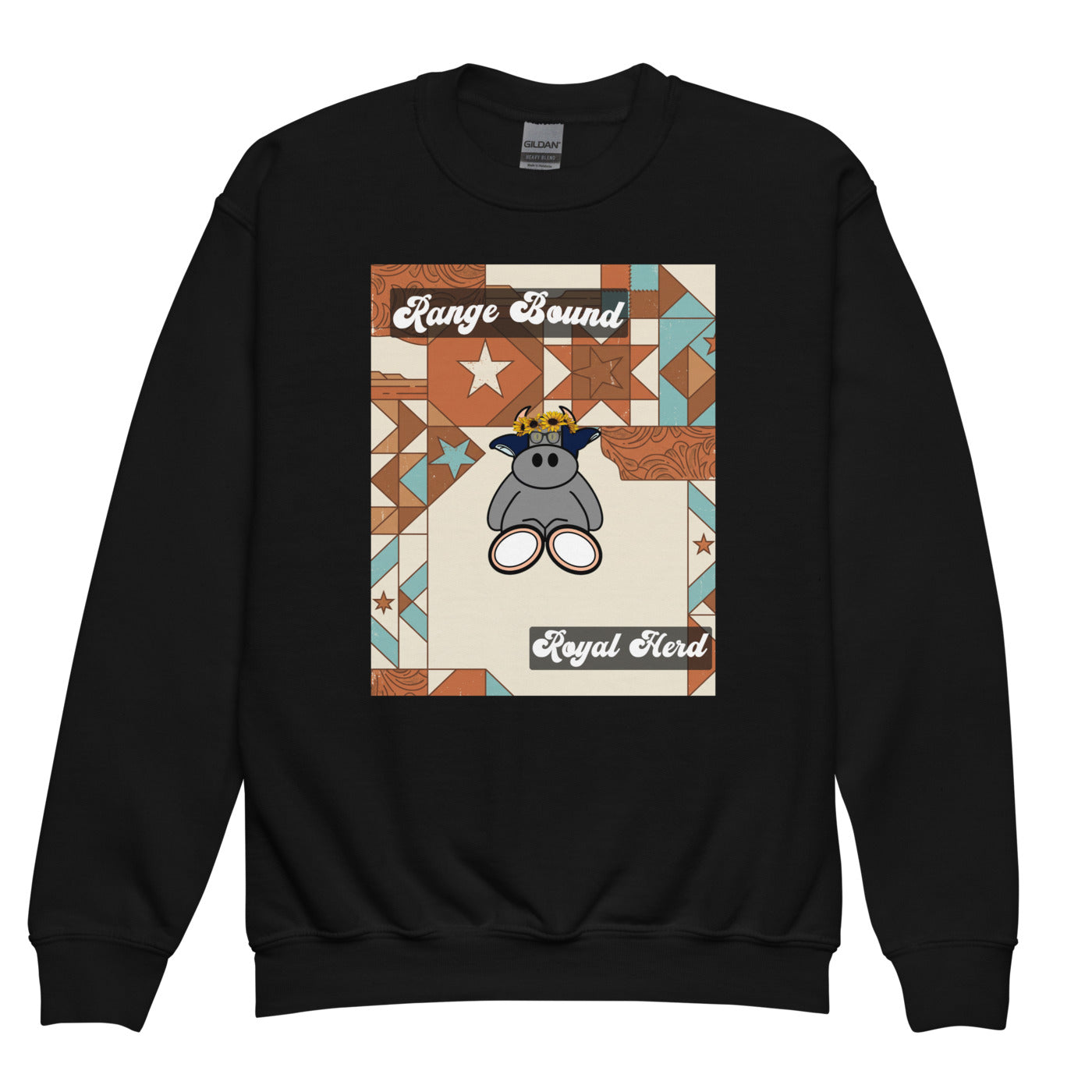 Pocket Cows Youth Crew Neck Sweatshirt — Design 258