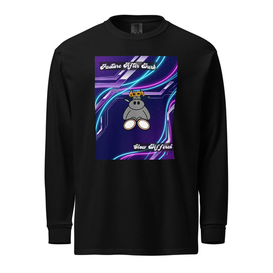 Pocket Cows Unisex Garment-Dyed Heavyweight Long Sleeve Shirt — Design 251