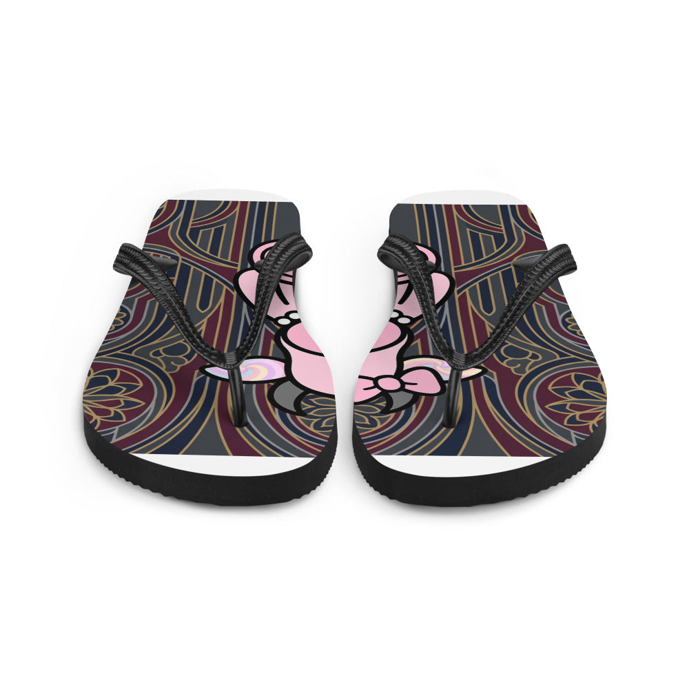 Pocket Cows Sublimation Flip Flops — Sacred Herd — Design 838