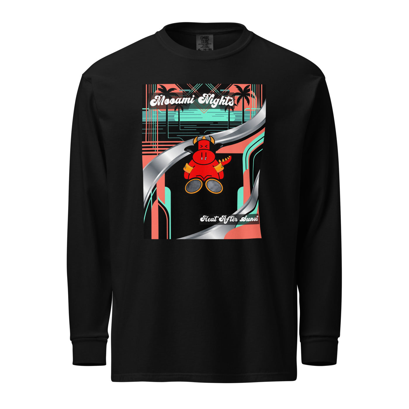 Pocket Cows Unisex Garment-Dyed Heavyweight Long Sleeve Shirt — Design 272