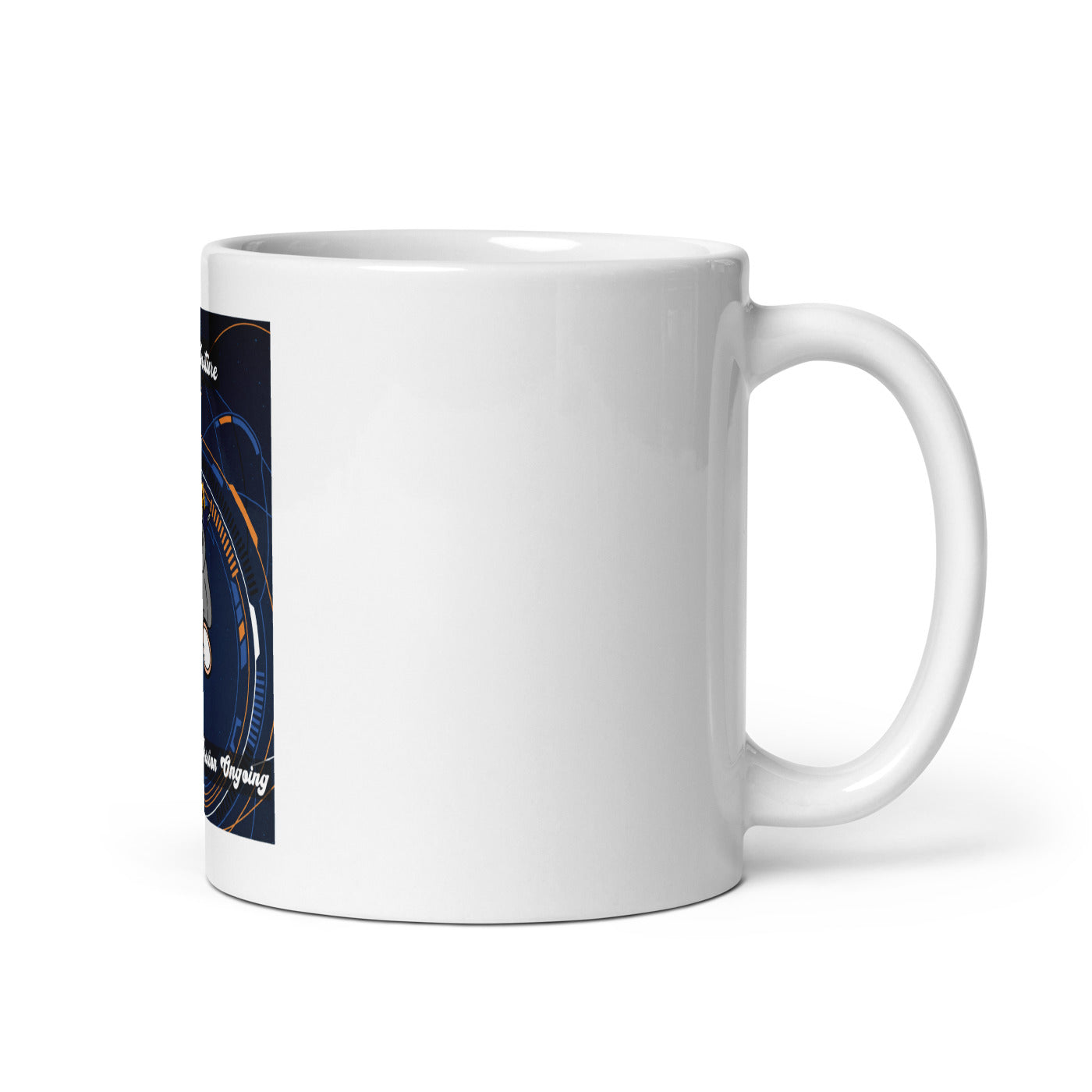 Pocket Cows White Glossy Mug — Orbit The Herd — Design 283