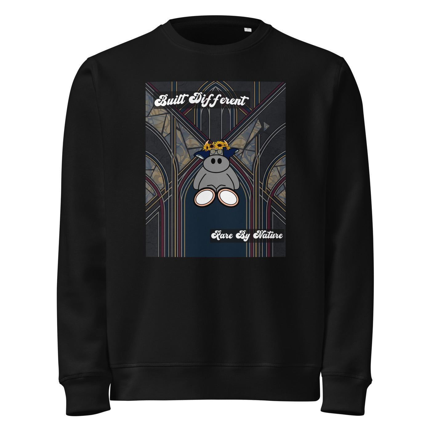 Pocket Cows Unisex Organic Mid-Weight Roller Sweatshirt — Design 269
