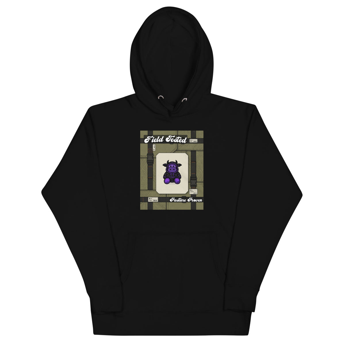 Pocket Cows Hoodie — Built To Roam — Design 02 — alternate view
