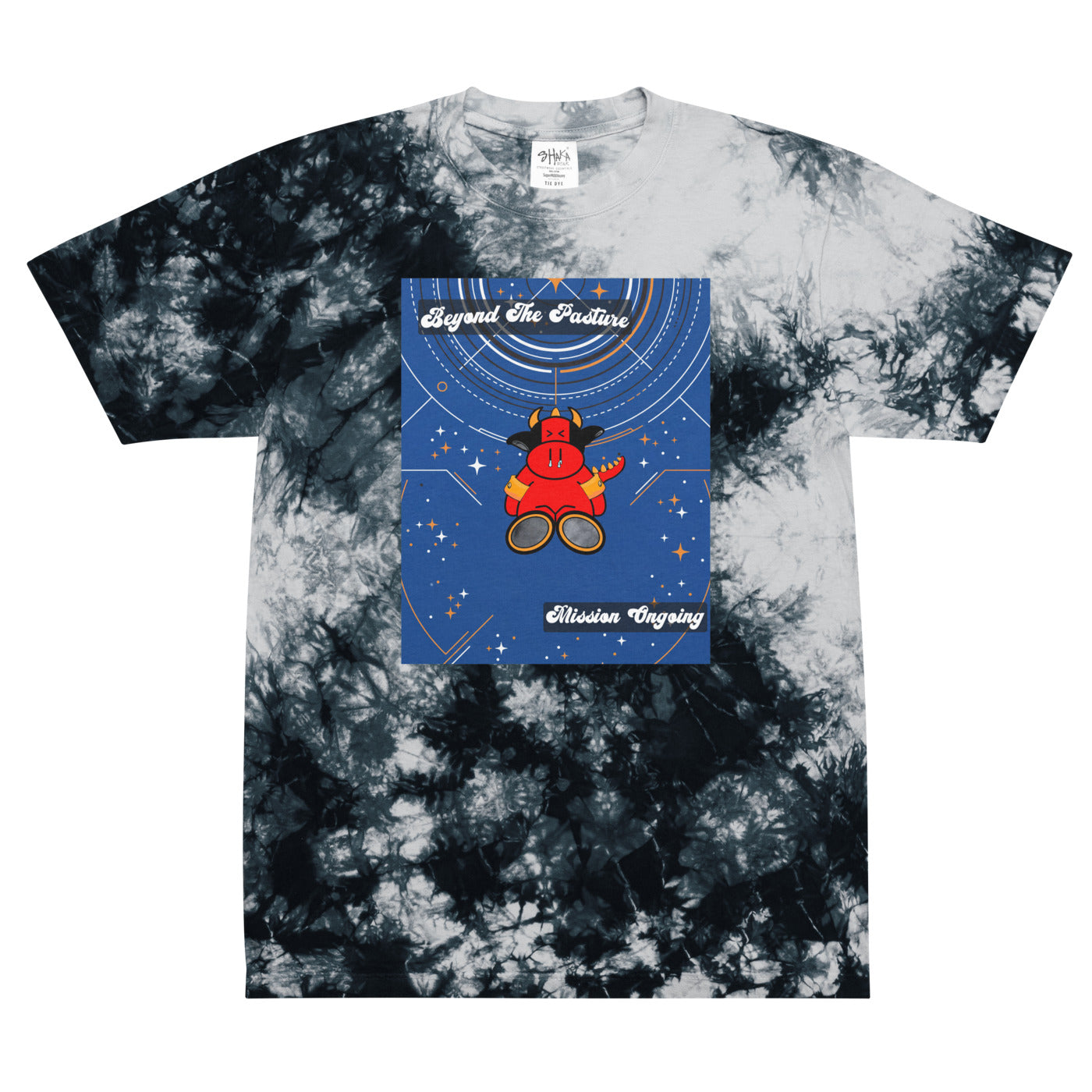 Pocket Cows Unisex Oversized Tie-Dye T-Shirt — Design 278