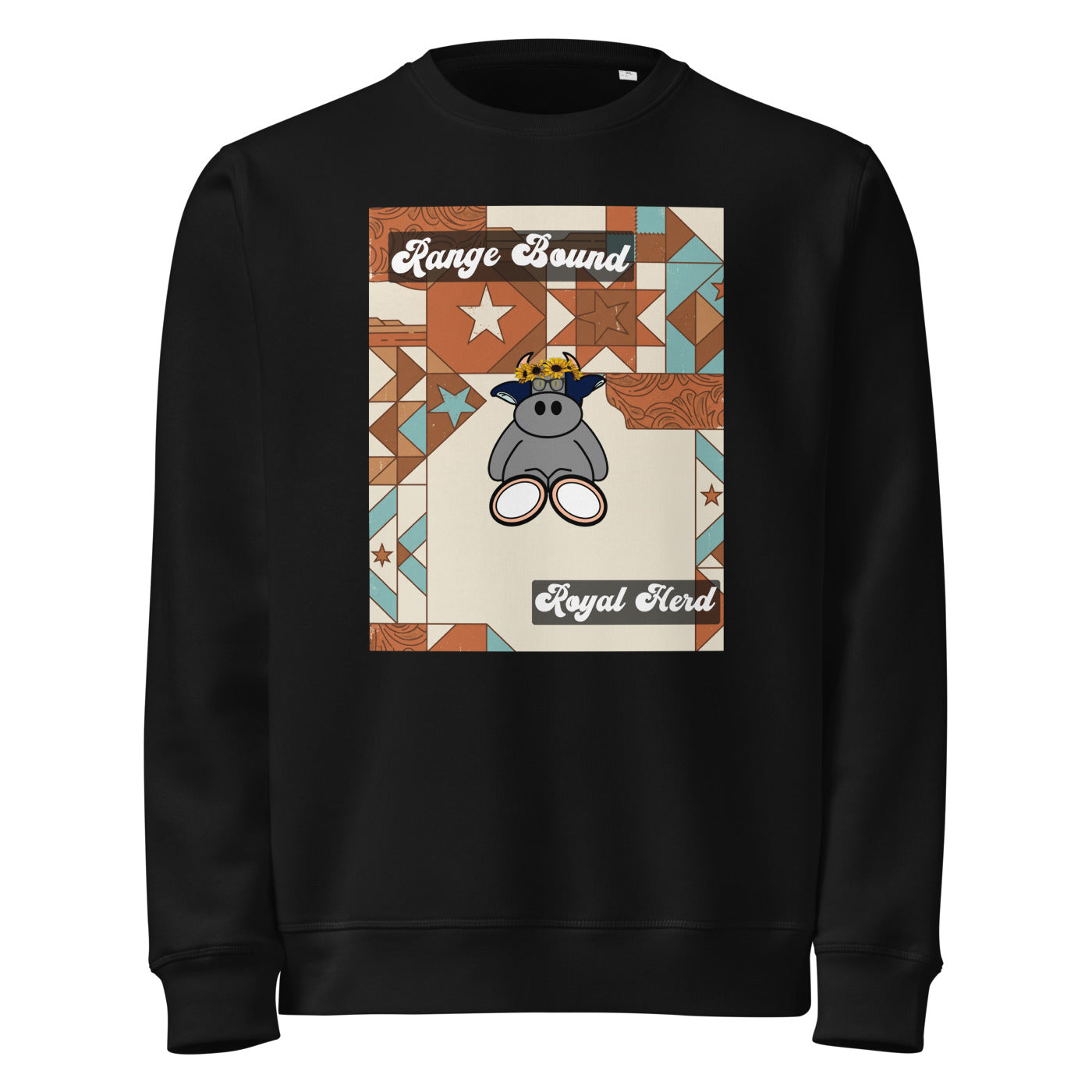Pocket Cows Unisex Organic Mid-Weight Roller Sweatshirt — Design 258