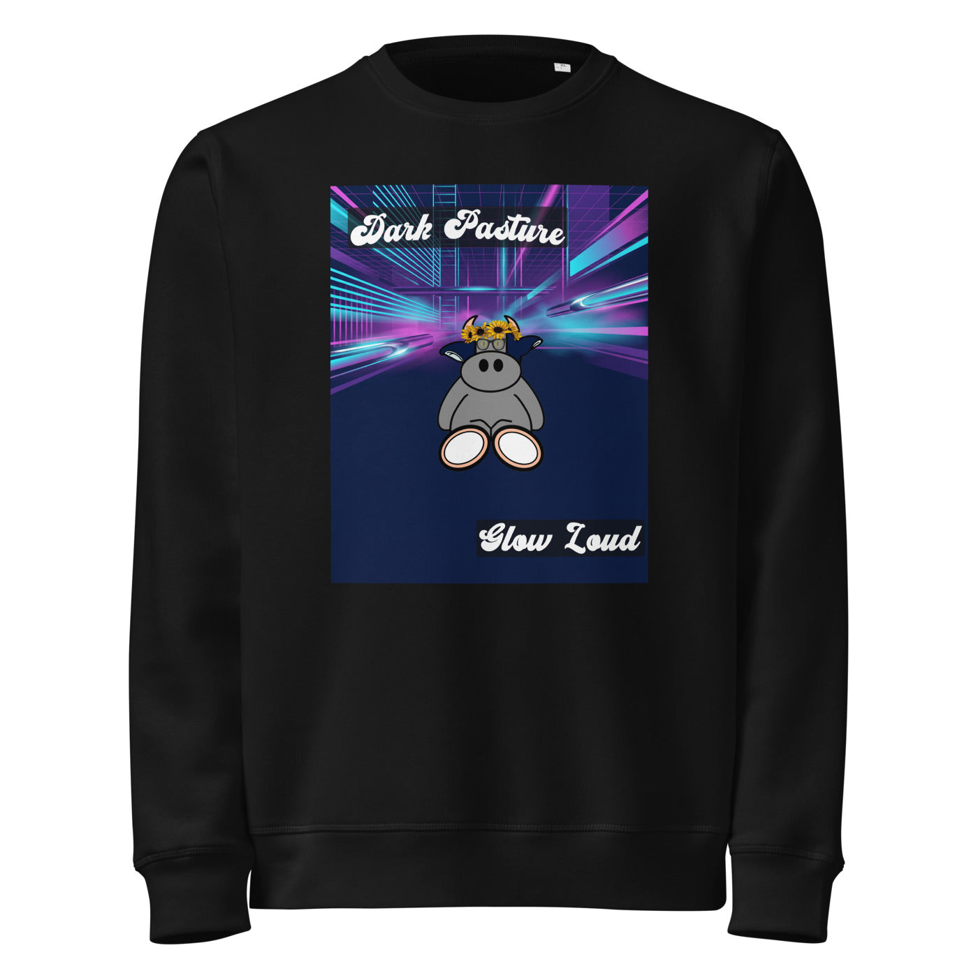 Pocket Cows Unisex Organic Mid-Weight Roller Sweatshirt — Design 255