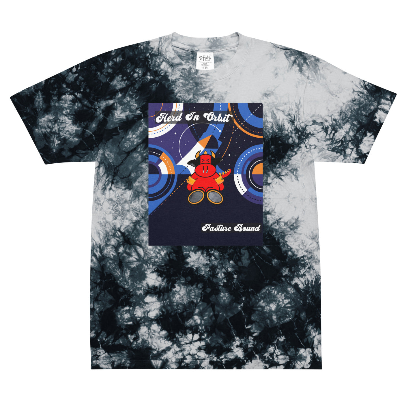 Orbit The Herd Unisex Oversized Tie-Dye T-Shirt | Shaka Wear SHHTDS