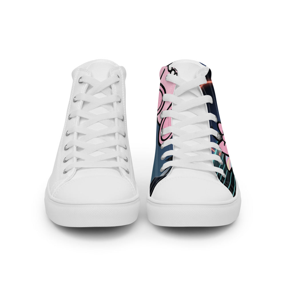 Pocket Cows Men's High Top Canvas Shoes — Pasture Vice — Design 844