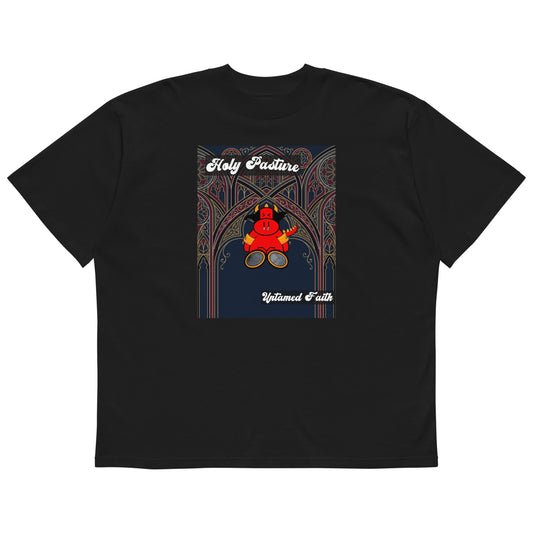 Pocket Cows Unisex Organic Oversized High Neck Blaster 2.0 T-Shirt — Design 270