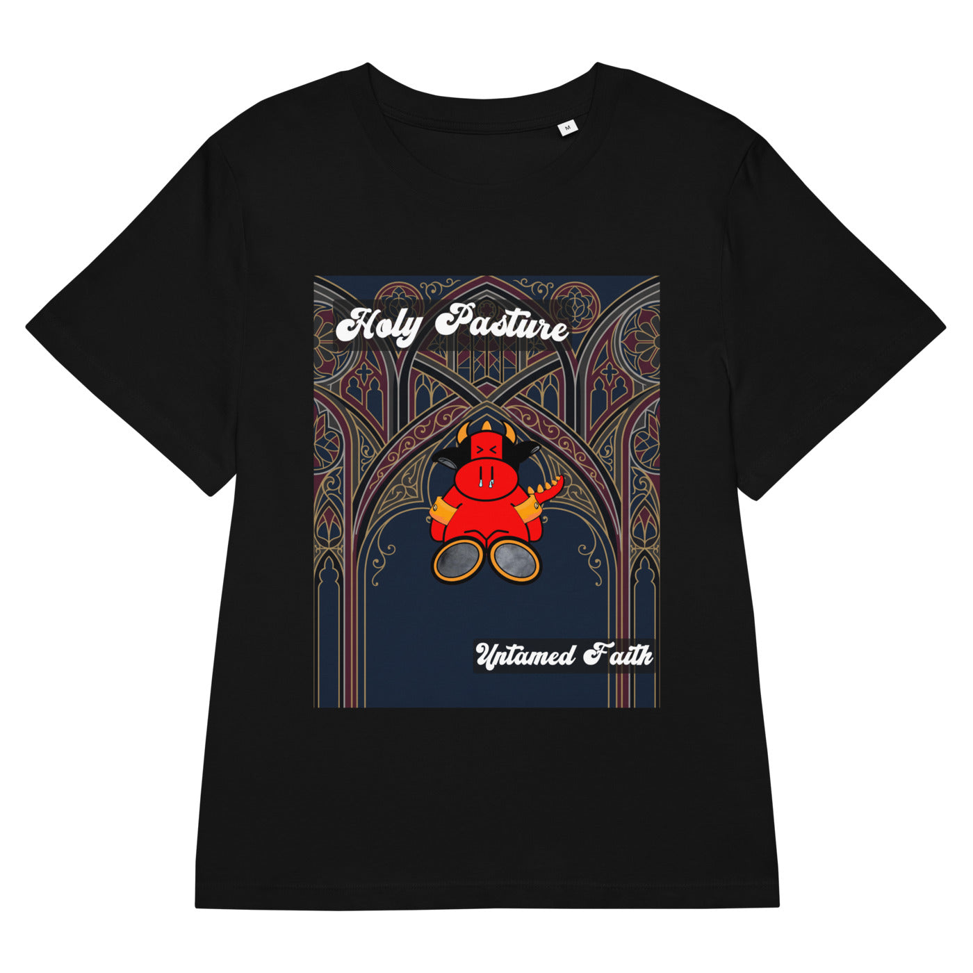 Pocket Cows Women's Organic Ribbed Neck Stella Muser T-Shirt — Design 270