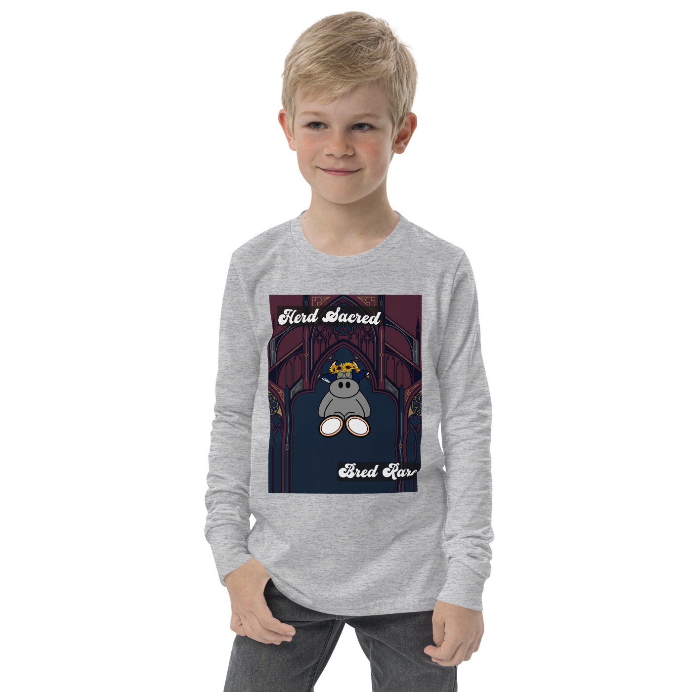 Pocket Cows Youth Long Sleeve Tee — Design 271