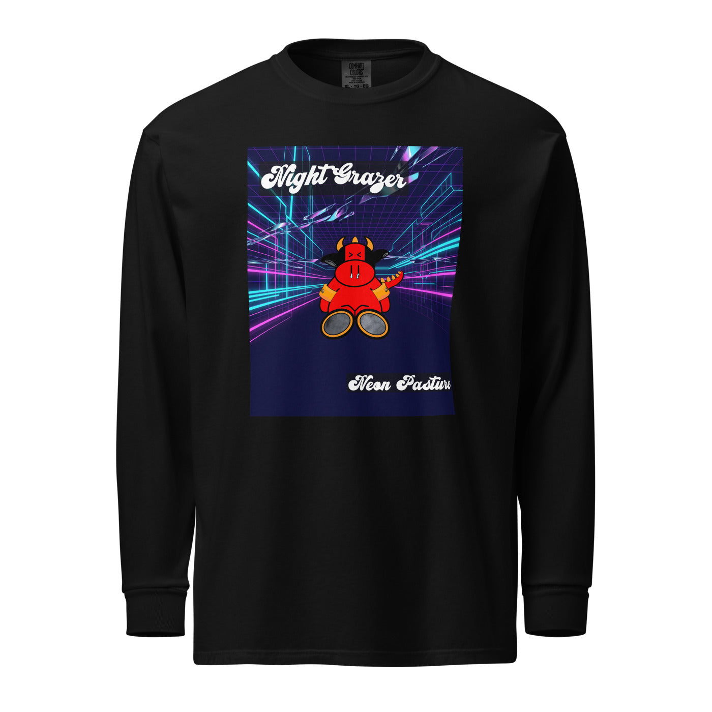 Pocket Cows Unisex Garment-Dyed Heavyweight Long Sleeve Shirt — Design 250
