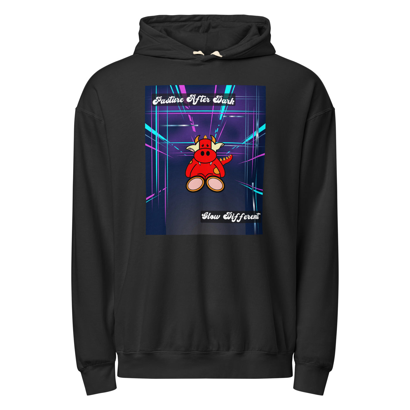 Pocket Cows Unisex Garment-Dyed Lightweight Fleece Hooded Sweatshirt I Comfort Colors — After Hours — Design 273