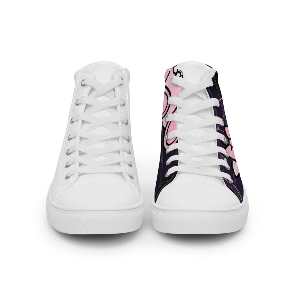 Pocket Cows Men's High Top Canvas Shoes — Written In The Herd — Design 843