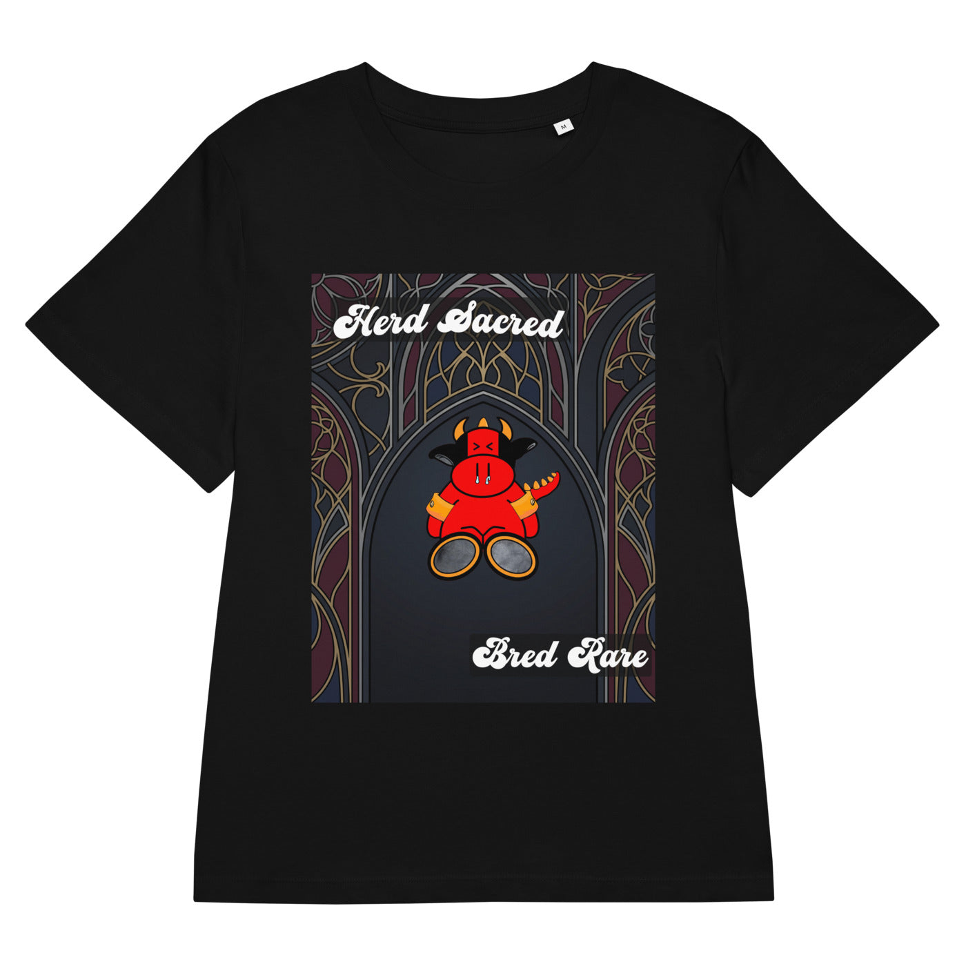 Pocket Cows Women's Organic Ribbed Neck Stella Muser T-Shirt — Design 267