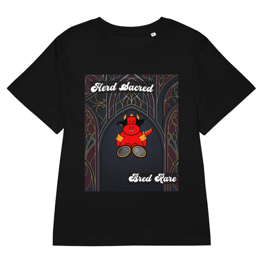 Pocket Cows Women's Organic Ribbed Neck Stella Muser T-Shirt — Design 267