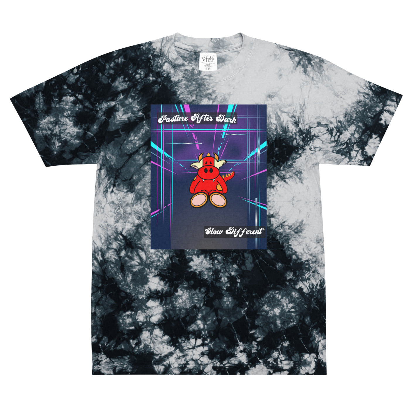 Pocket Cows Unisex Oversized Tie-Dye T-Shirt — Design 273