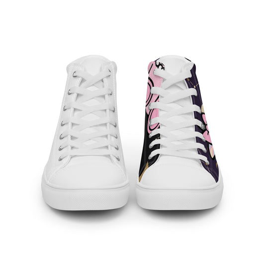 Pocket Cows Men's High Top Canvas Shoes — Written In The Herd — Design 842
